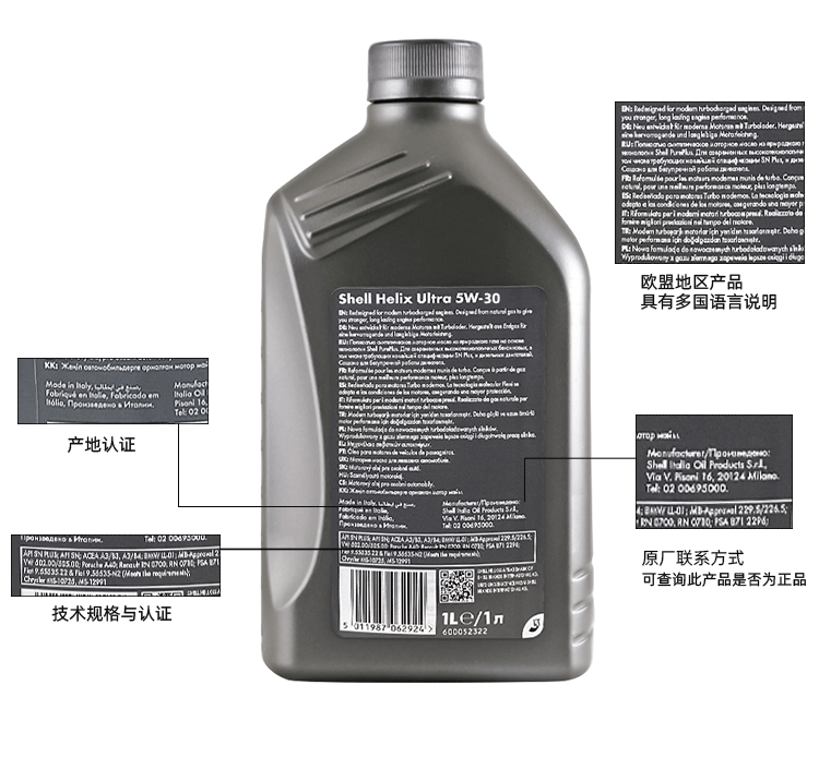 殼牌 超凡喜力Helix Ultra 5W-30 A3/B4 SL 1L裝-第4張圖片-鄭州市冠恒貿易有限公司【官方網(wǎng)站】-車用潤滑油服務專家